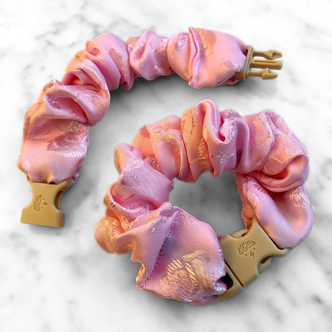 Empress Pink Buckle Scrunchie - Lunar New Year Áo Dài - No Snagging, No Tangles-Empress Pink Buckle Scrunchie - Lunar New Year Áo Dài - No Snagging, No Tangles