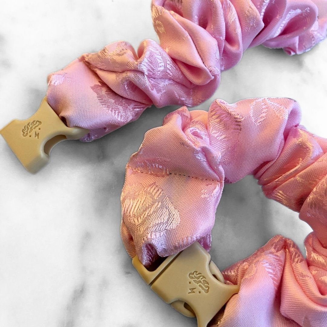 Empress Pink Buckle Scrunchie - Lunar New Year Áo Dài - No Snagging, No Tangles-Empress Pink Buckle Scrunchie - Lunar New Year Áo Dài - No Snagging, No Tangles