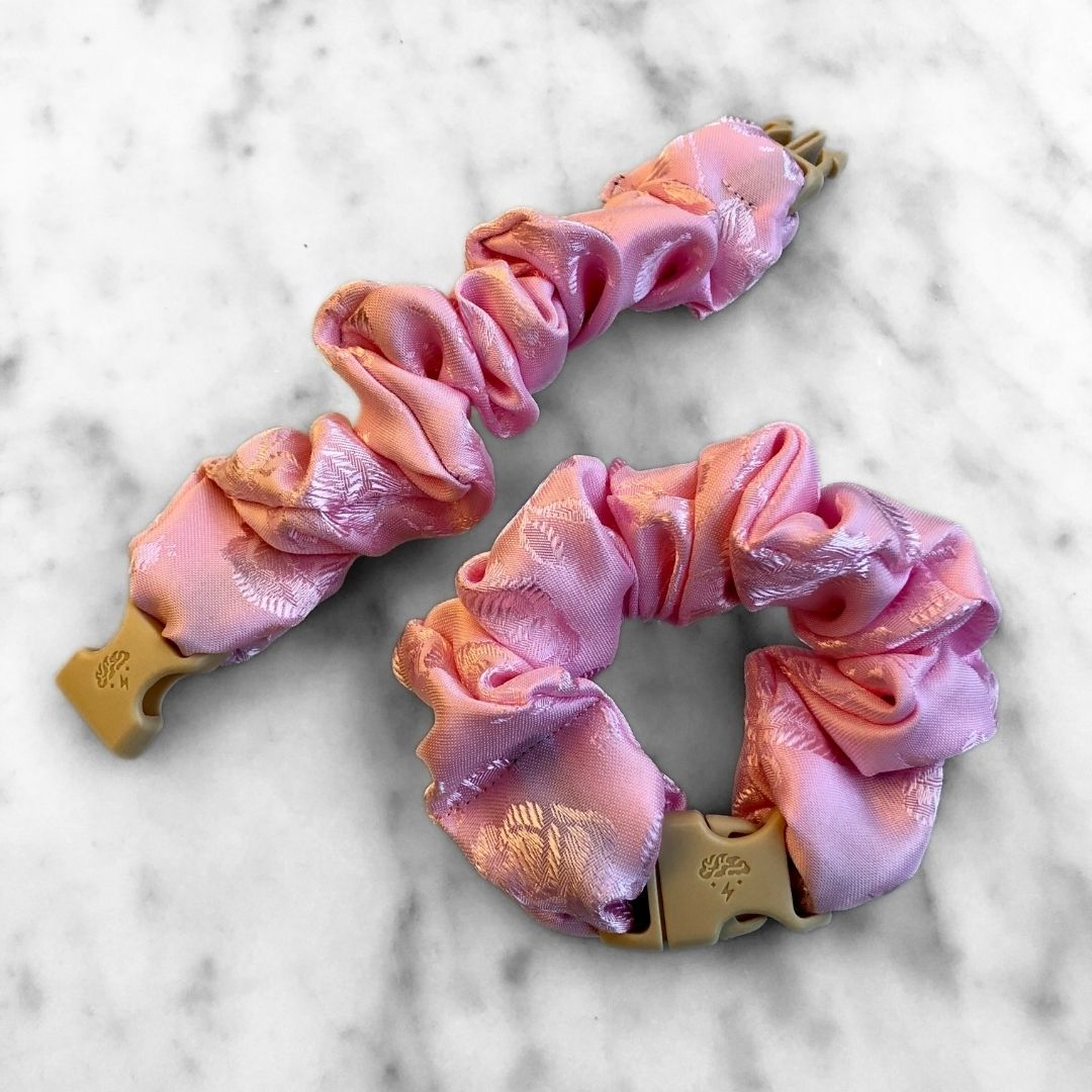 Empress Pink Buckle Scrunchie - Lunar New Year Áo Dài - No Snagging, No Tangles-Empress Pink Buckle Scrunchie - Lunar New Year Áo Dài - No Snagging, No Tangles