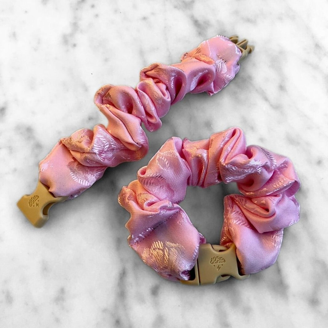 Empress Pink Buckle Scrunchie - Lunar New Year Áo Dài - No Snagging, No Tangles-Empress Pink Buckle Scrunchie - Lunar New Year Áo Dài - No Snagging, No Tangles