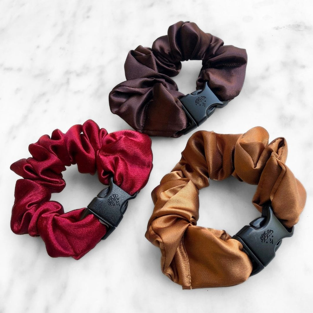 Fall Essentials - 3-Pack Autumn Halloween Buckle Scrunchies - No Snagging, No Tangles-Fall Essentials - 3-Pack Autumn Halloween Buckle Scrunchies - No Snagging, No Tangles
