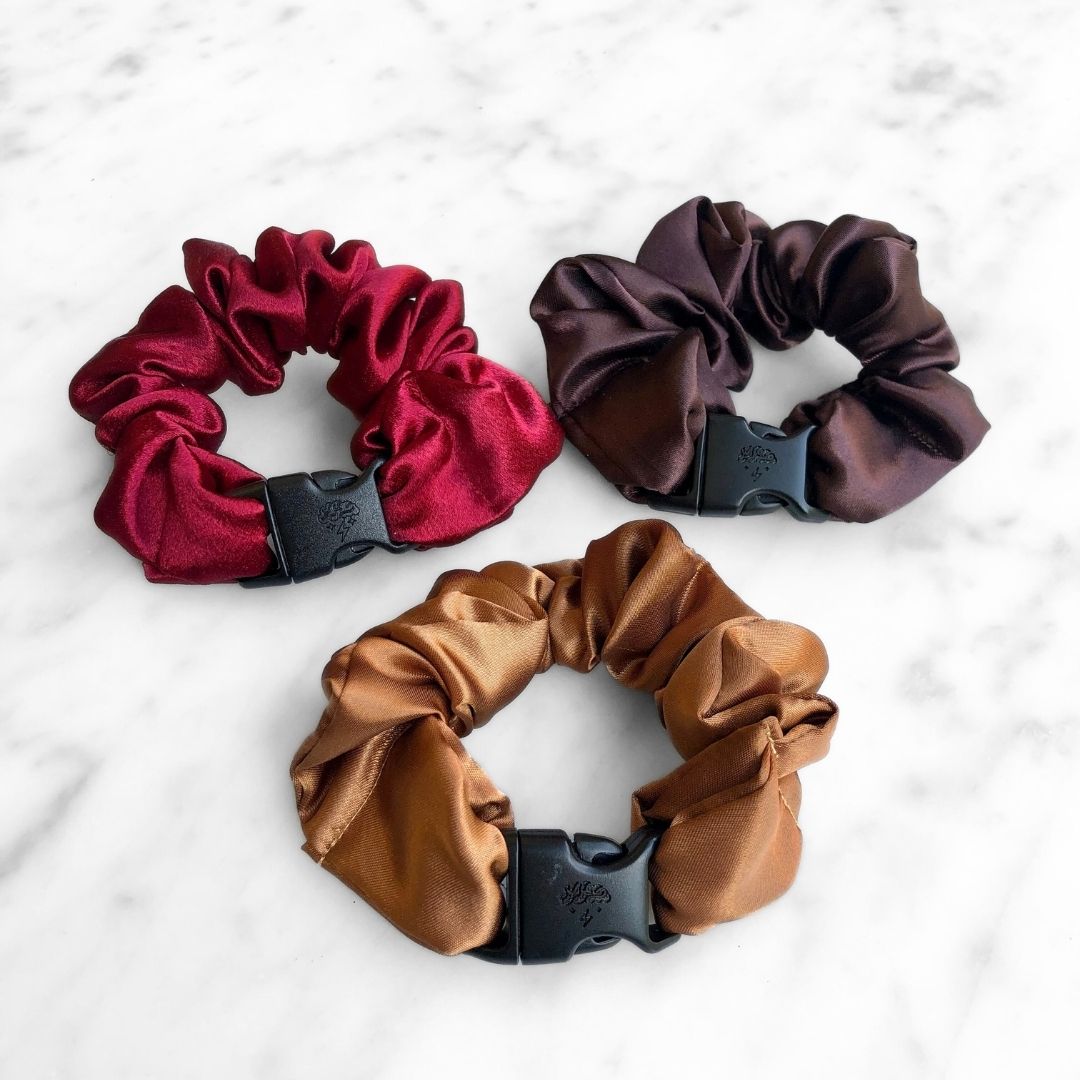 Fall Essentials - 3-Pack Autumn Halloween Buckle Scrunchies - No Snagging, No Tangles-Fall Essentials - 3-Pack Autumn Halloween Buckle Scrunchies - No Snagging, No Tangles