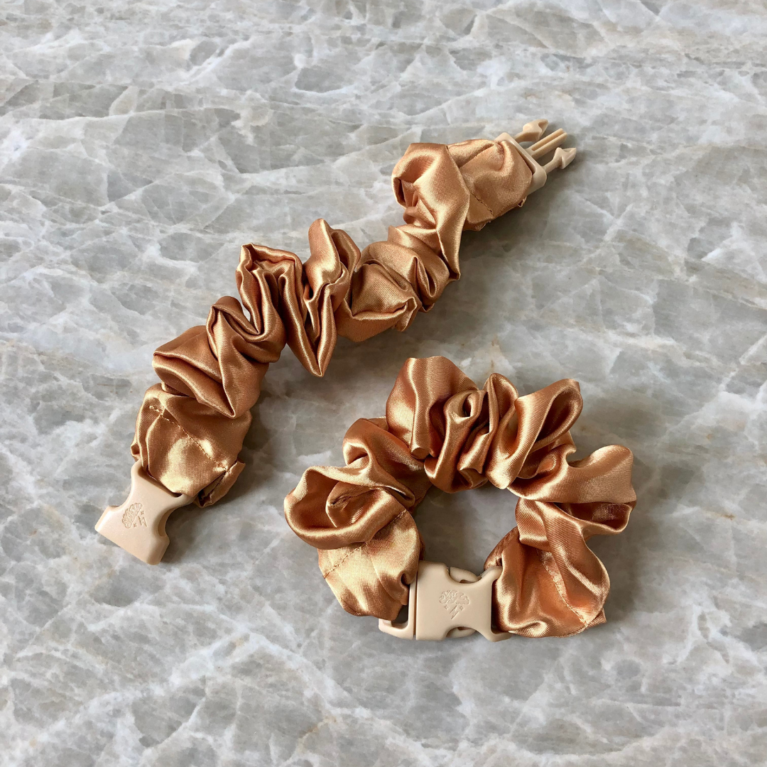 Buckle Scrunchie - Neutral Colors - No Snagging, No Tangles-Buckle Scrunchie - Neutral Colors - No Snagging, No Tangles