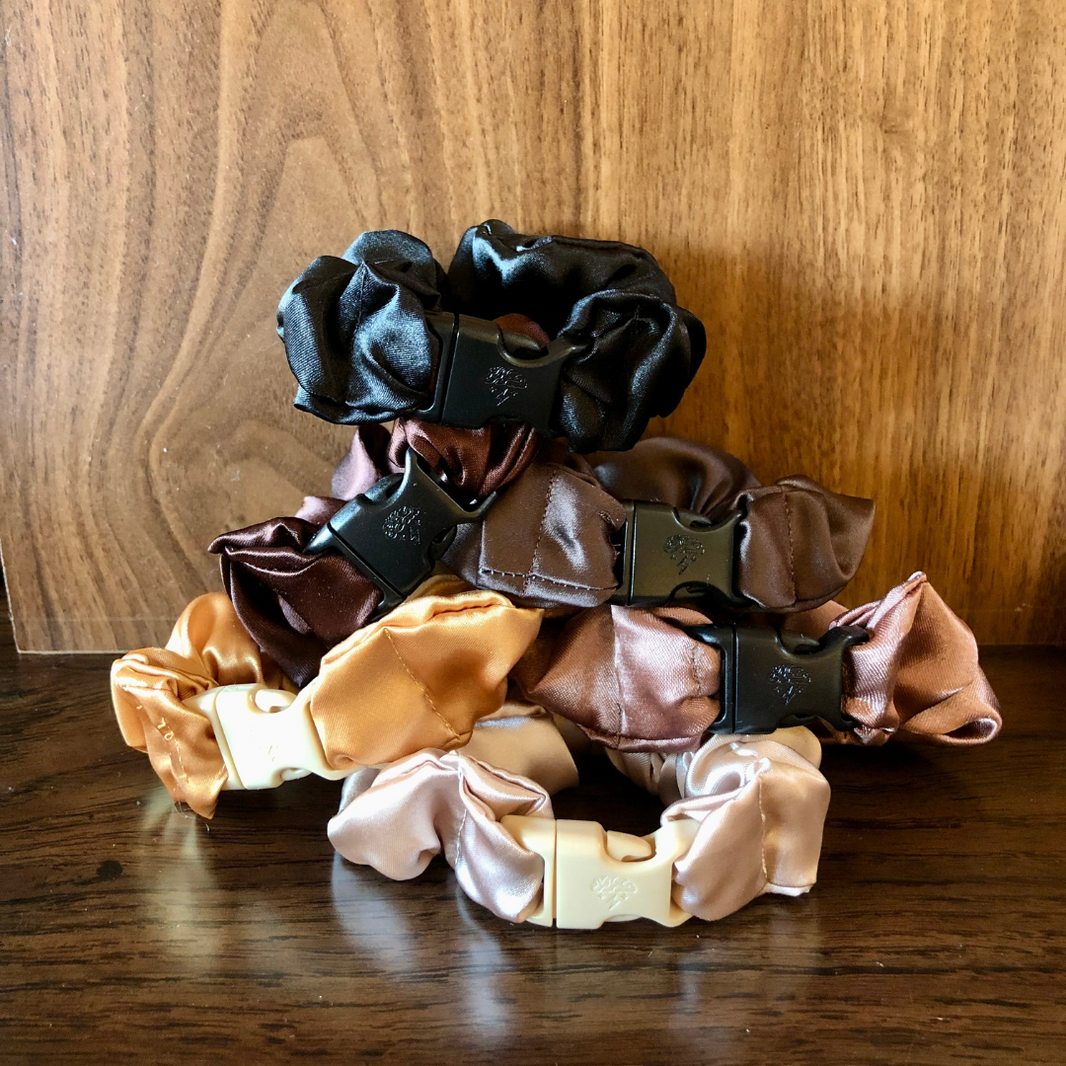 Buckle Scrunchie - Neutral Colors - No Snagging, No Tangles-Buckle Scrunchie - Neutral Colors - No Snagging, No Tangles