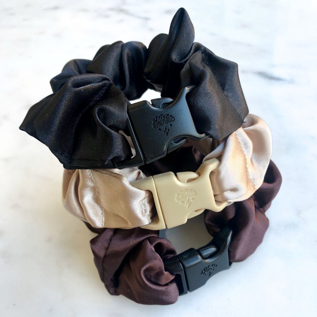 Neutrals Starter Pack - 3-Pack Buckle Scrunchies Bundle - No Snagging, No Tangles-Neutrals Starter Pack - 3-Pack Buckle Scrunchies Bundle - No Snagging, No Tangles