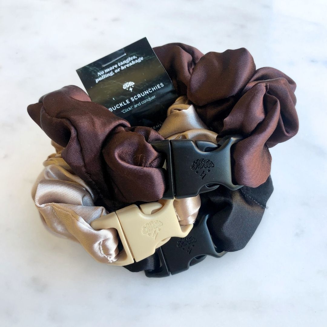 Neutrals Starter Pack - 3-Pack Buckle Scrunchies Bundle - No Snagging, No Tangles-Neutrals Starter Pack - 3-Pack Buckle Scrunchies Bundle - No Snagging, No Tangles
