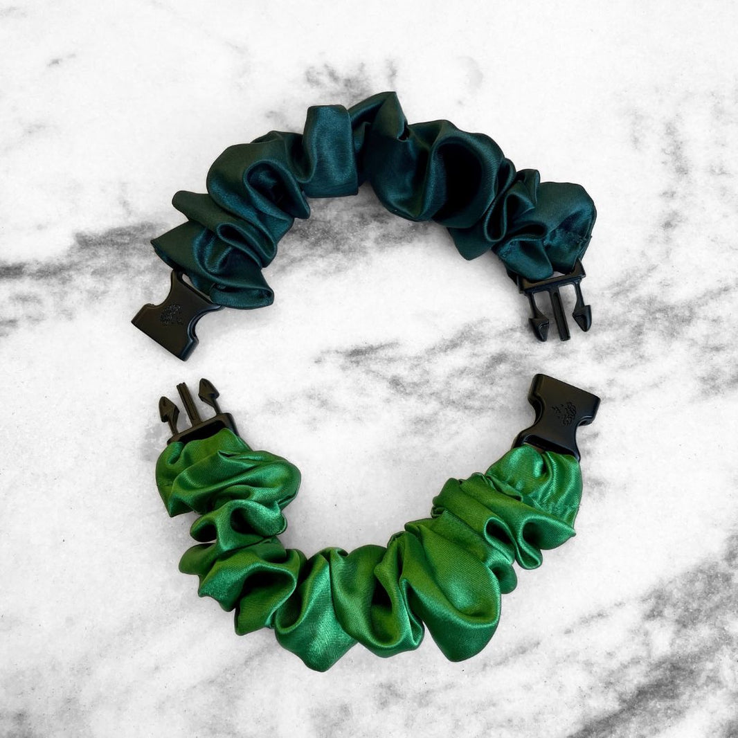Patty's Green Duo - 2-Pack St. Patrick's Day Buckle Scrunchies - No Snagging, No Tangles-Patty's Green Duo - 2-Pack St. Patrick's Day Buckle Scrunchies - No Snagging, No Tangles