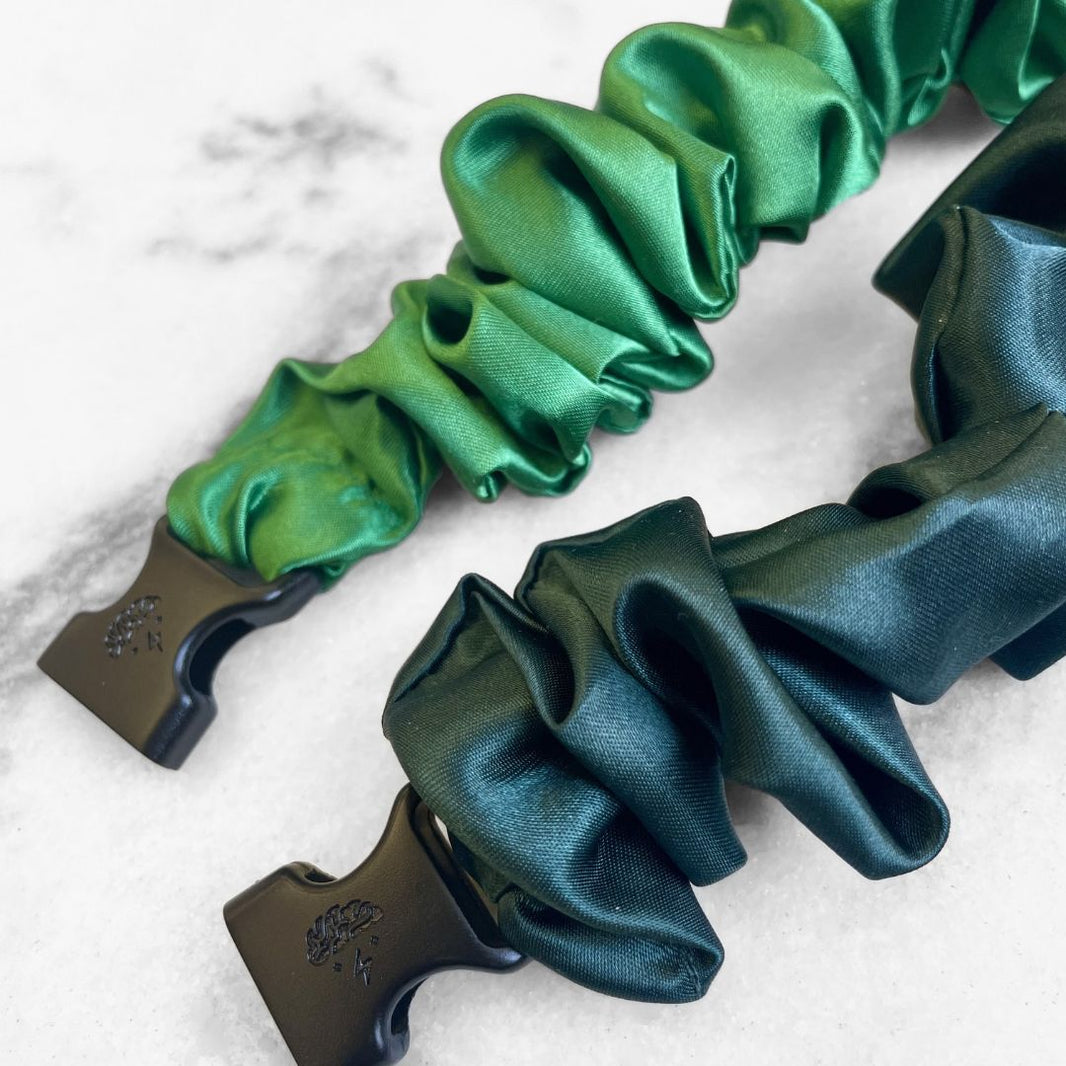 Patty's Green Duo - 2-Pack St. Patrick's Day Buckle Scrunchies - No Snagging, No Tangles-Patty's Green Duo - 2-Pack St. Patrick's Day Buckle Scrunchies - No Snagging, No Tangles