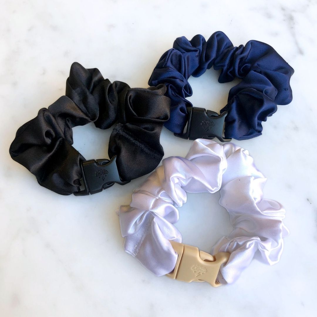 Power Trio - 3-Pack Neutral Buckle Scrunchies Bundle - No Snagging, No Tangles-Power Trio - 3-Pack Neutral Buckle Scrunchies Bundle - No Snagging, No Tangles
