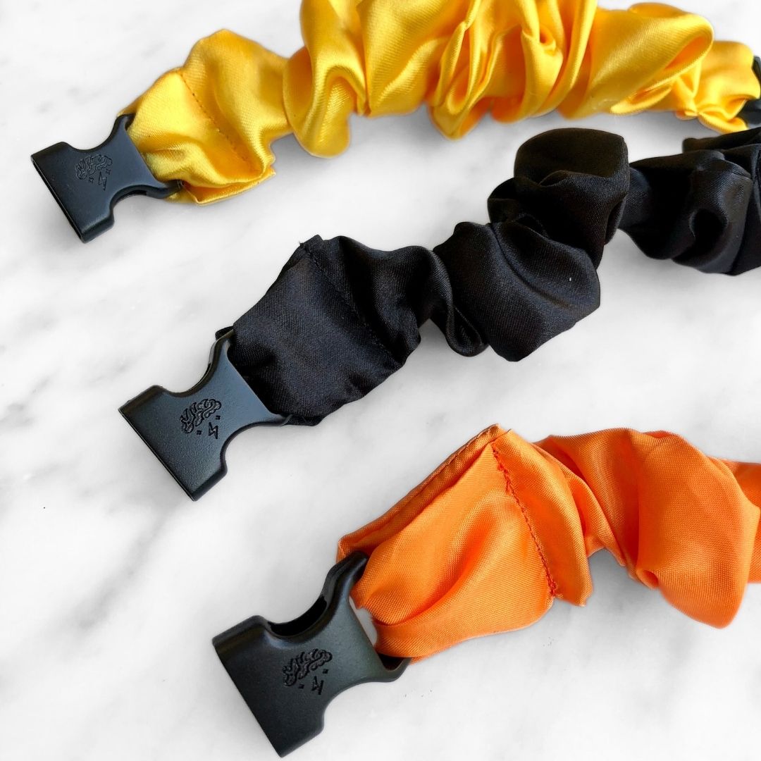 Trick or Treat Halloween Bundle - 3-Pack Fall Buckle Scrunchies - No Snagging, No Tangles-Trick or Treat Halloween Bundle - 3-Pack Fall Buckle Scrunchies - No Snagging, No Tangles