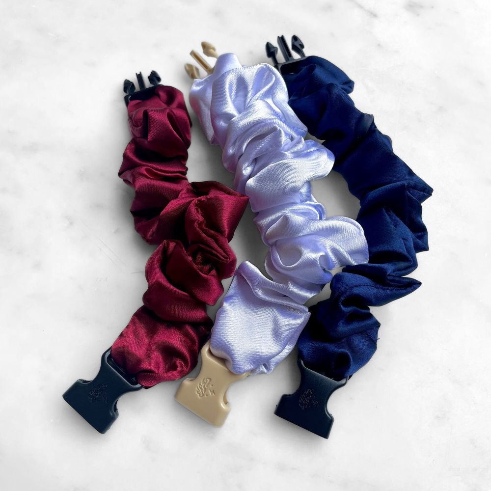 USA Patriotic Red White Blue - 3-Pack Buckle Scrunchies Bundle - No Snagging, No Tangles-USA Patriotic Red White Blue - 3-Pack Buckle Scrunchies Bundle - No Snagging, No Tangles