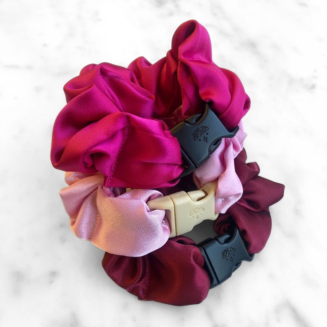 Valentine's Day Gift Set Bundle - 3-Pack Buckle Scrunchies - No Snagging, No Tangles-Valentine's Day Gift Set Bundle - 3-Pack Buckle Scrunchies - No Snagging, No Tangles