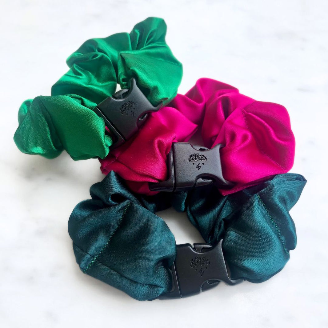 Watermelon Mix - 3-Pack Vibrant Buckle Scrunchies Bundle - No Snagging, No Tangles-Watermelon Mix - 3-Pack Vibrant Buckle Scrunchies Bundle - No Snagging, No Tangles