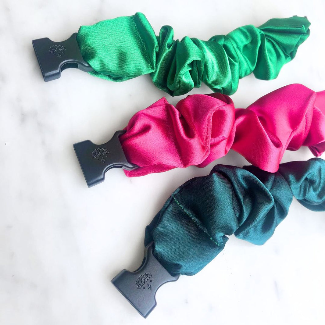 Watermelon Mix - 3-Pack Vibrant Buckle Scrunchies Bundle - No Snagging, No Tangles-Watermelon Mix - 3-Pack Vibrant Buckle Scrunchies Bundle - No Snagging, No Tangles