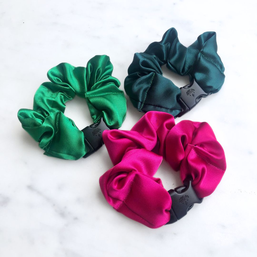 Watermelon Mix - 3-Pack Vibrant Buckle Scrunchies Bundle - No Snagging, No Tangles-Watermelon Mix - 3-Pack Vibrant Buckle Scrunchies Bundle - No Snagging, No Tangles