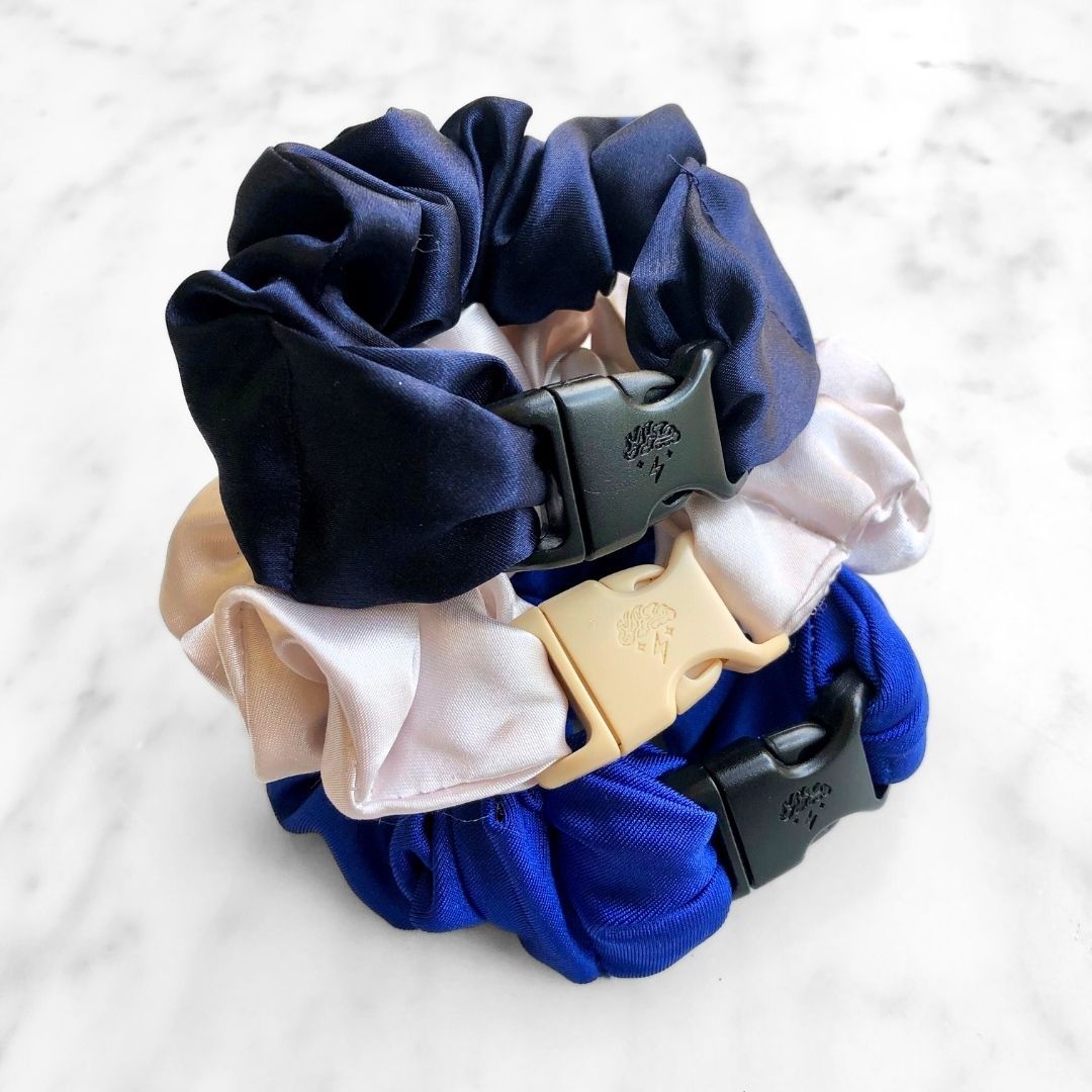 Winter Wonderland Bundle - 3-Pack Hanukkah Holiday Buckle Scrunchies - No Snagging, No Tangles-Winter Wonderland Bundle - 3-Pack Hanukkah Holiday Buckle Scrunchies - No Snagging, No Tangles
