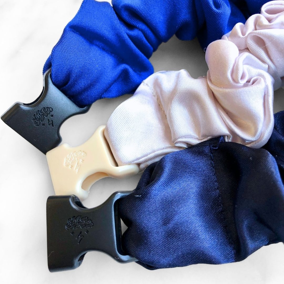 Winter Wonderland Bundle - 3-Pack Hanukkah Holiday Buckle Scrunchies - No Snagging, No Tangles-Winter Wonderland Bundle - 3-Pack Hanukkah Holiday Buckle Scrunchies - No Snagging, No Tangles