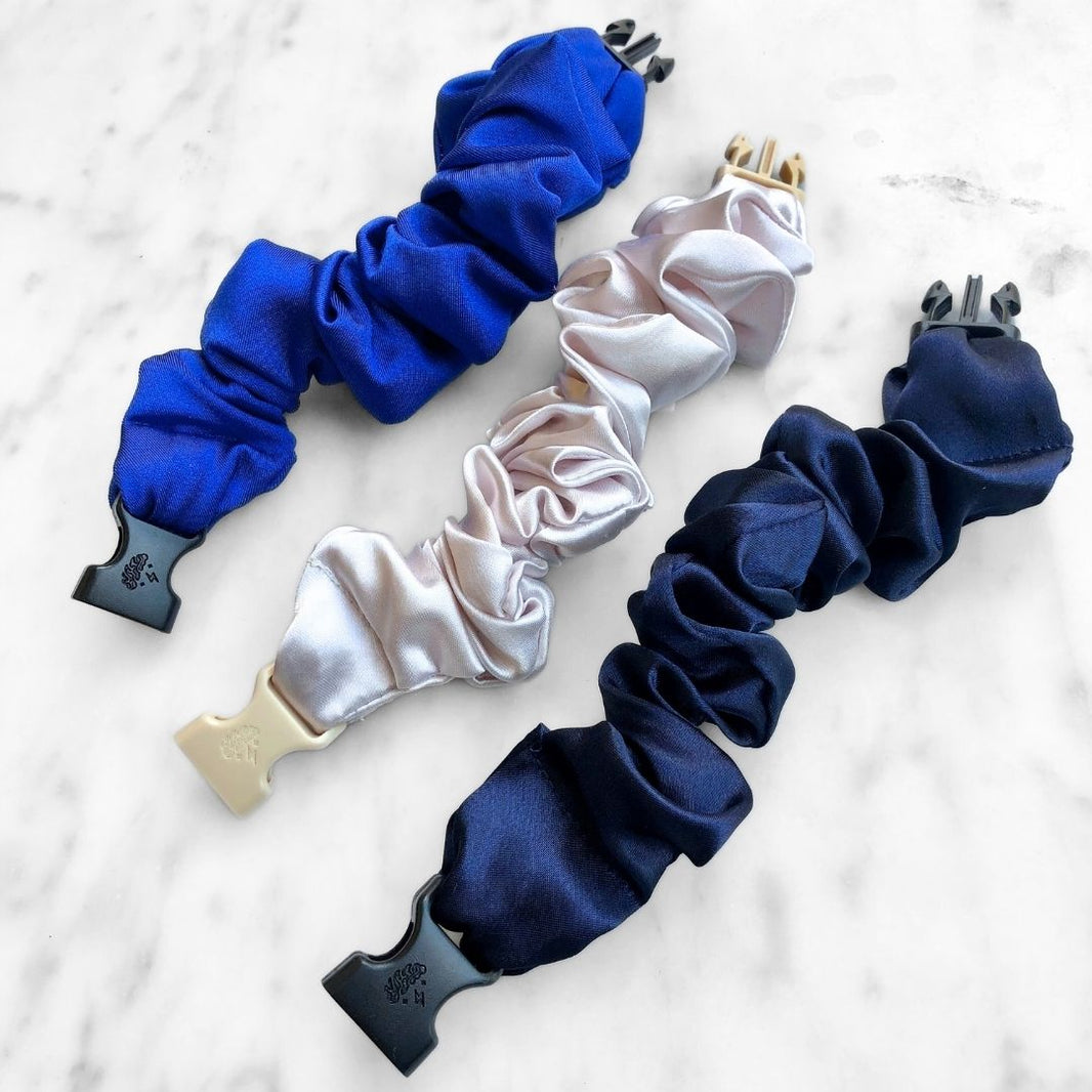 Winter Wonderland Bundle - 3-Pack Hanukkah Holiday Buckle Scrunchies - No Snagging, No Tangles-Winter Wonderland Bundle - 3-Pack Hanukkah Holiday Buckle Scrunchies - No Snagging, No Tangles