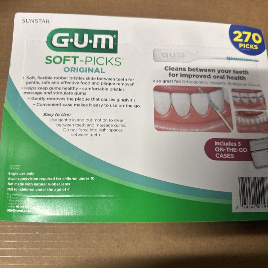 Sunstar GUM Soft-Picks Original Dental Picks for Teeth Cleaning & Gum 270ct-Sunstar GUM Soft-Picks Original Dental Picks for Teeth Cleaning & Gum 270ct