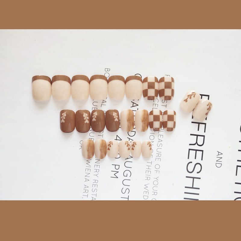 Kurixiang Latte Pull Wearing Nail Nail Patch Nail Patch-b91b7168748b9bd9700aa7b1b6f021d