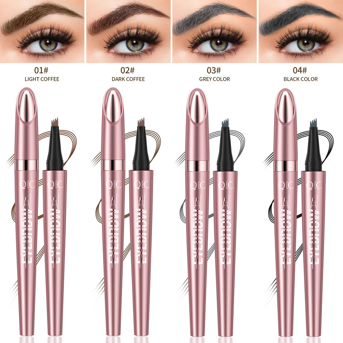 Waterproof And Smooth Not Smudge Four-fork Liquid Eyebrow Pencil-e4420b996d755bc5c8e98435fe3eeefa