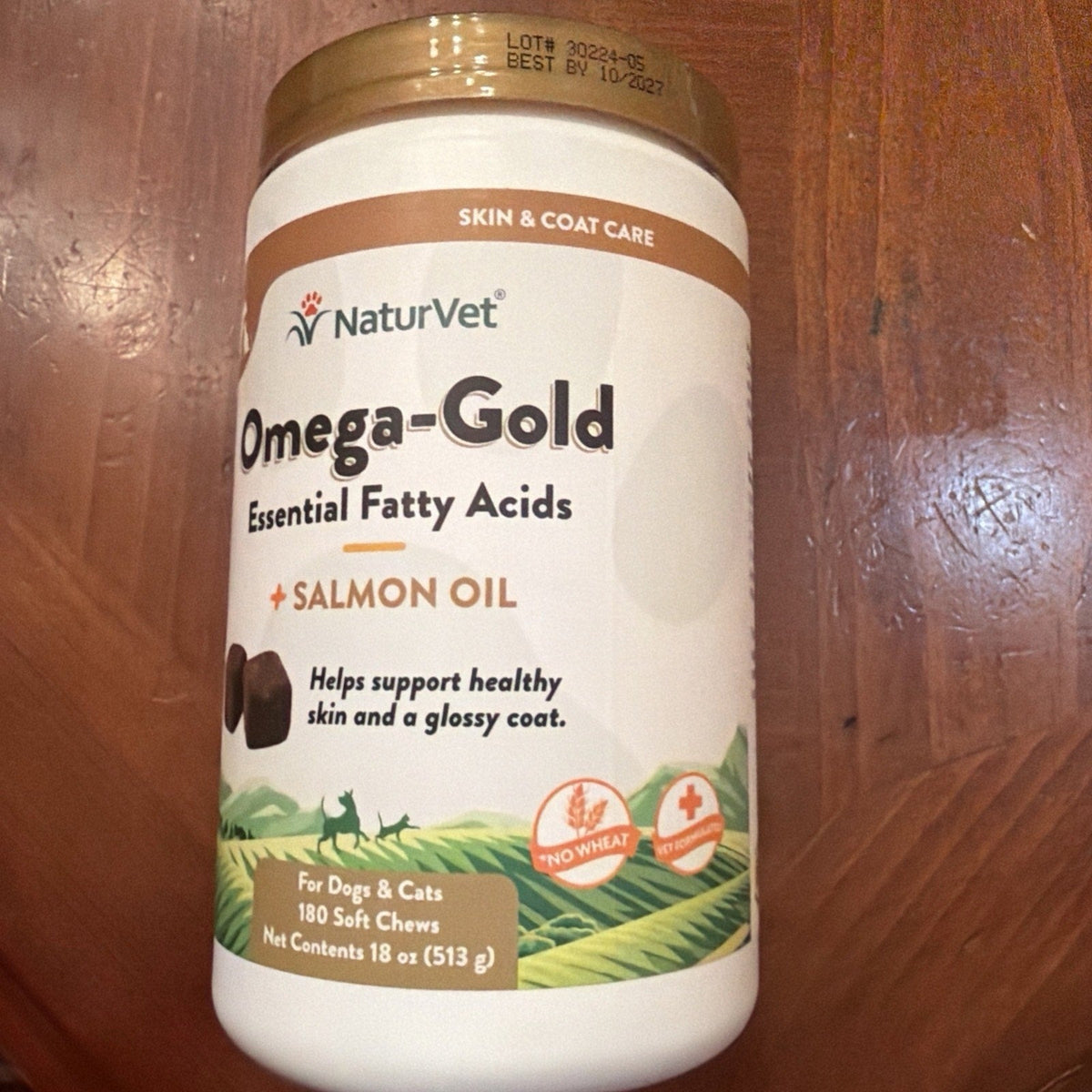 NaturVet Omega-Gold Plus Salmon Oil 180 Chews-NaturVet Omega-Gold Plus Salmon Oil 180 Chews