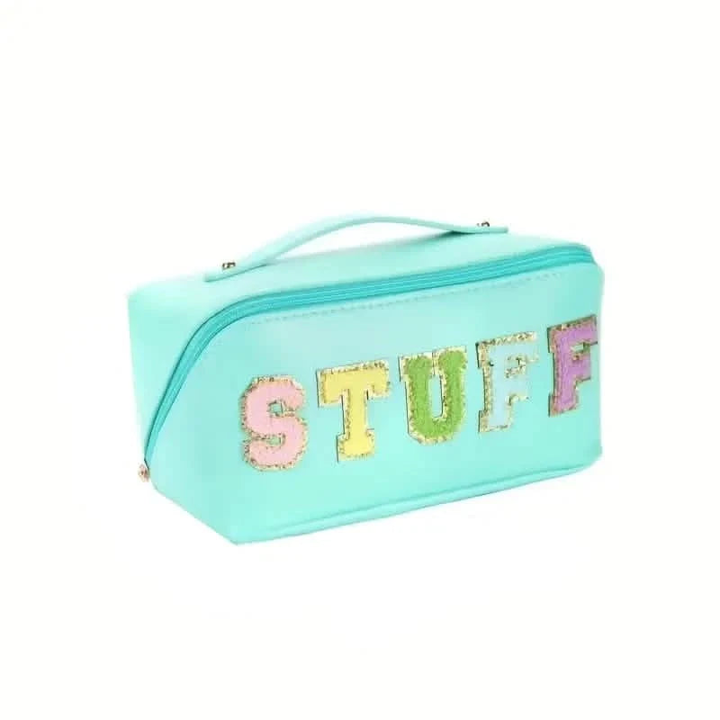 Chenille Letter Patches Cosmetic Bag-Chenille Letter Patches Cosmetic Bag