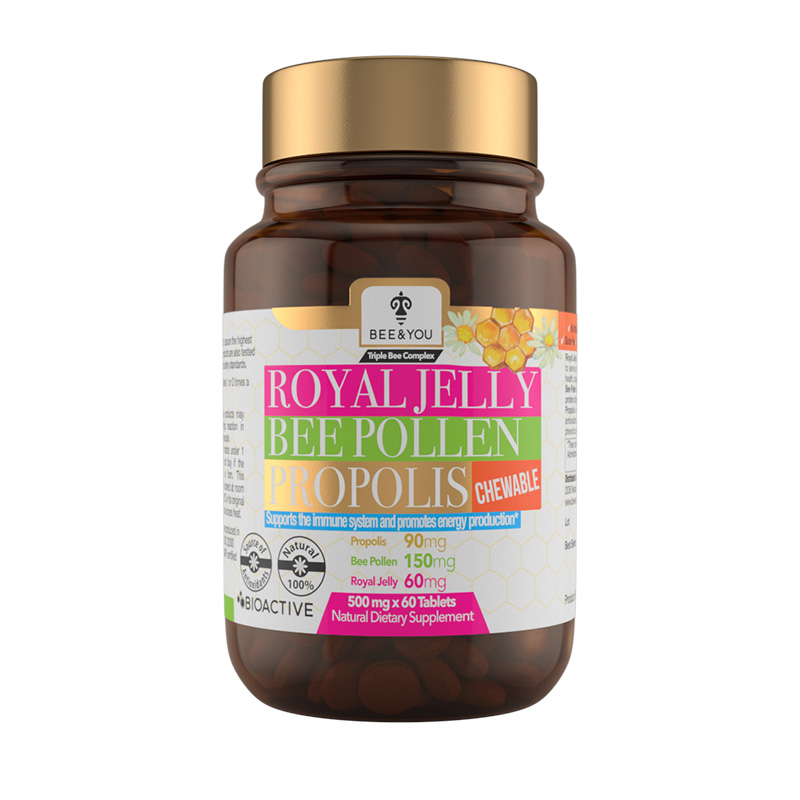 Bee and You Royal Jelly + Propolis + Bee Pollen Chewable Tablets - High Potency-Bee and You Royal Jelly + Propolis + Bee Pollen Chewable Tablets - High Potency