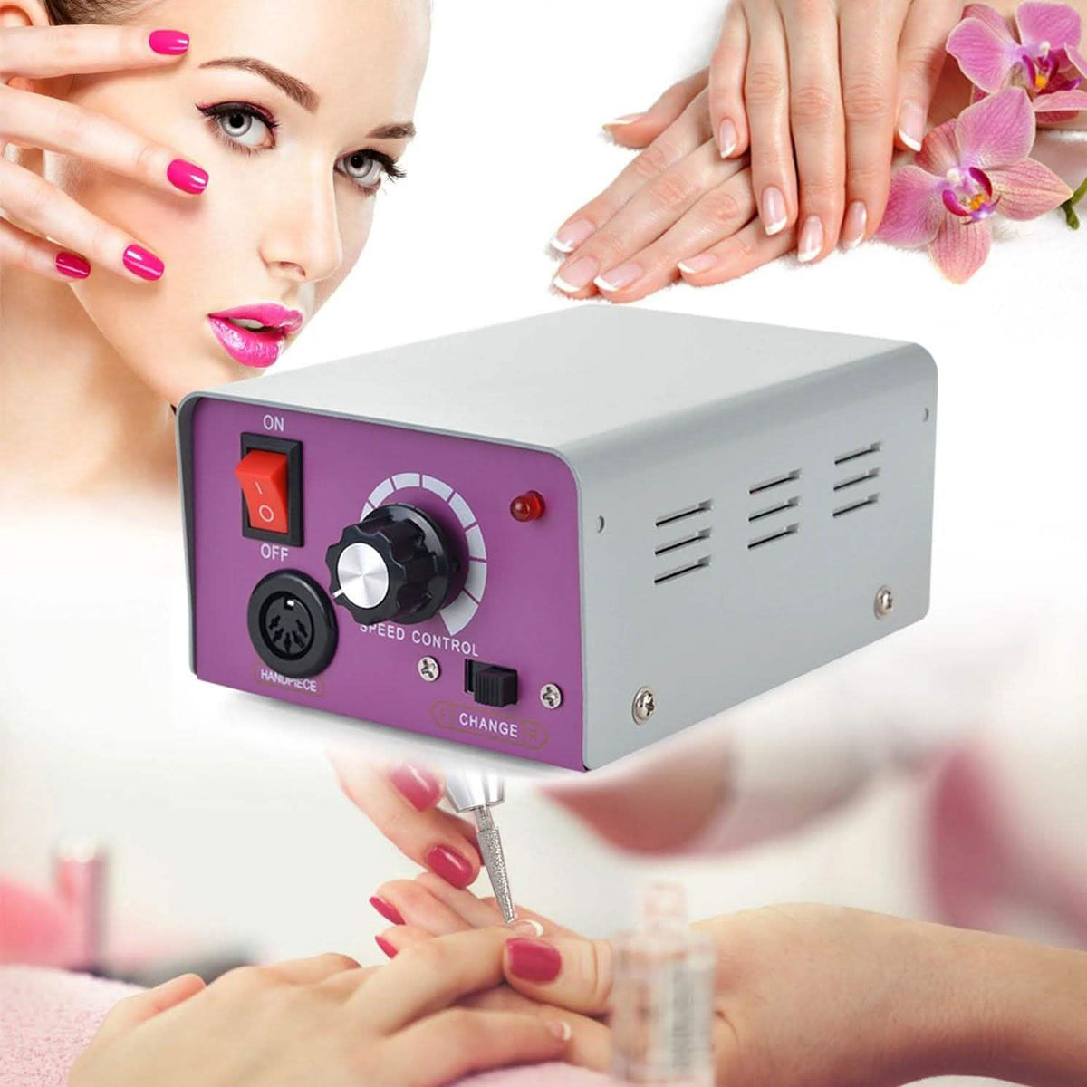 Complete Electric Nail Drill Kit Set Art File Bit Acrylic Manicure Pedicure Band-Complete Electric Nail Drill Kit Set Art File Bit Acrylic Manicure Pedicure Band