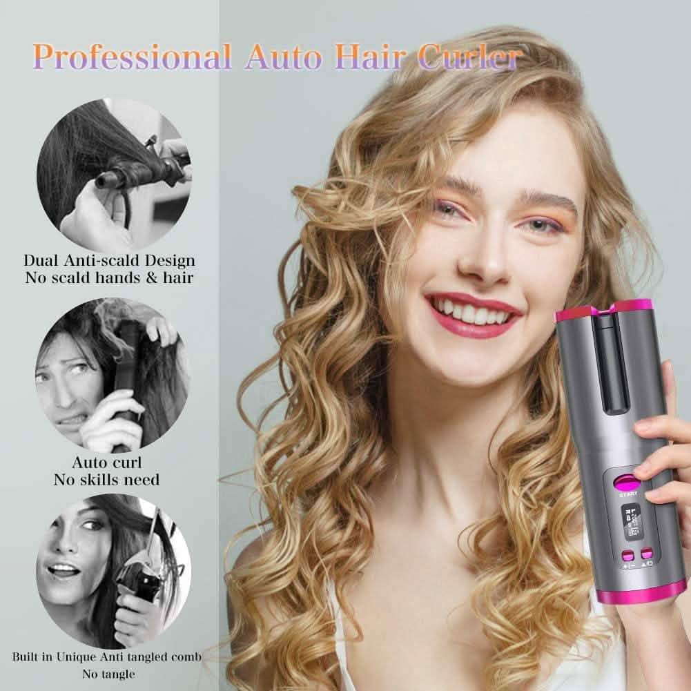 Cordless Automatic Portable Ceramic Barrel Hair Curler-Cordless Automatic Portable Ceramic Barrel Hair Curler
