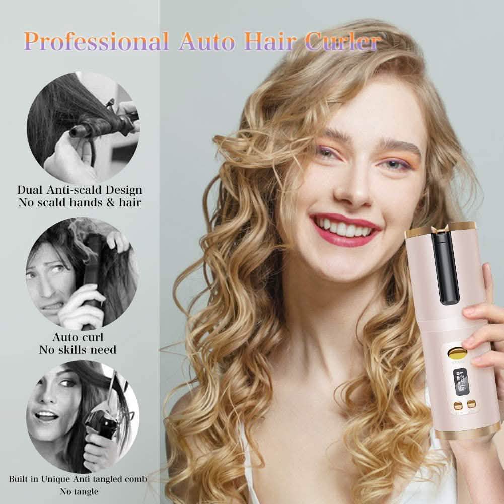 Cordless Automatic Portable Ceramic Barrel Hair Curler-Cordless Automatic Portable Ceramic Barrel Hair Curler