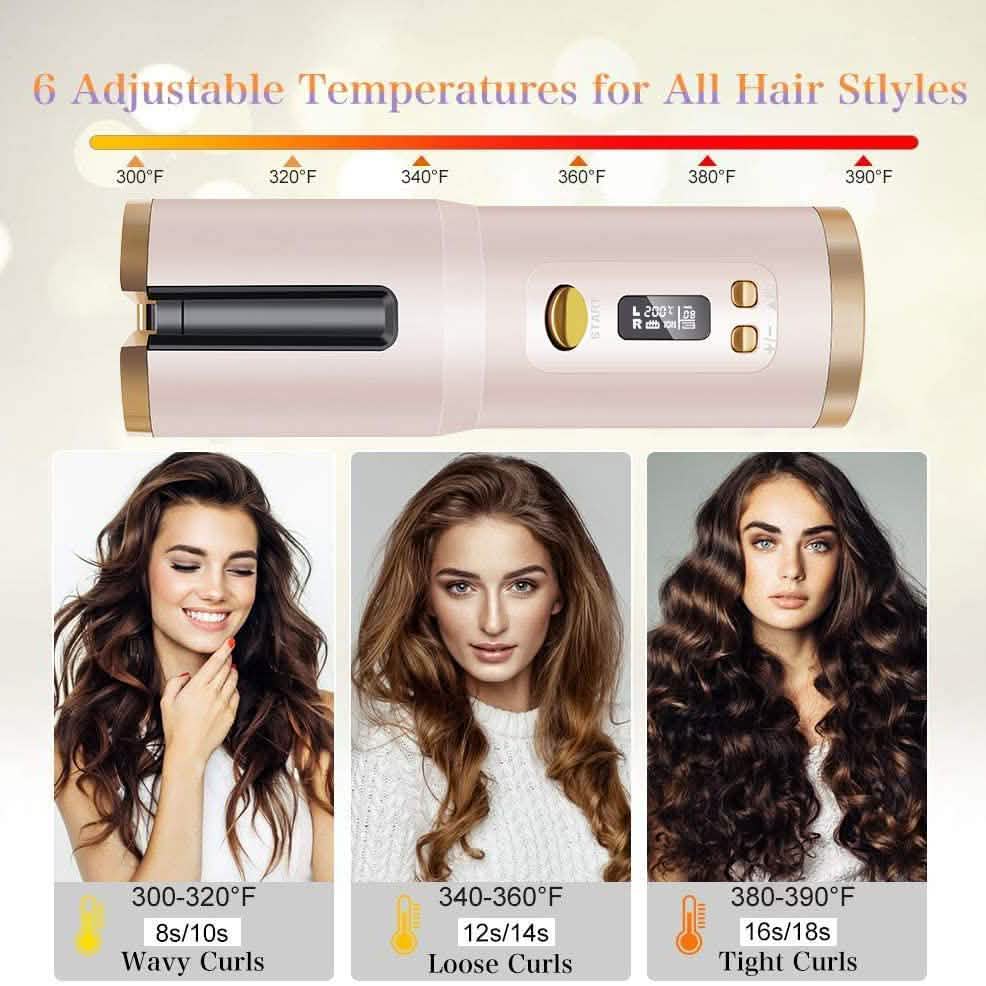 Cordless Automatic Portable Ceramic Barrel Hair Curler-Cordless Automatic Portable Ceramic Barrel Hair Curler