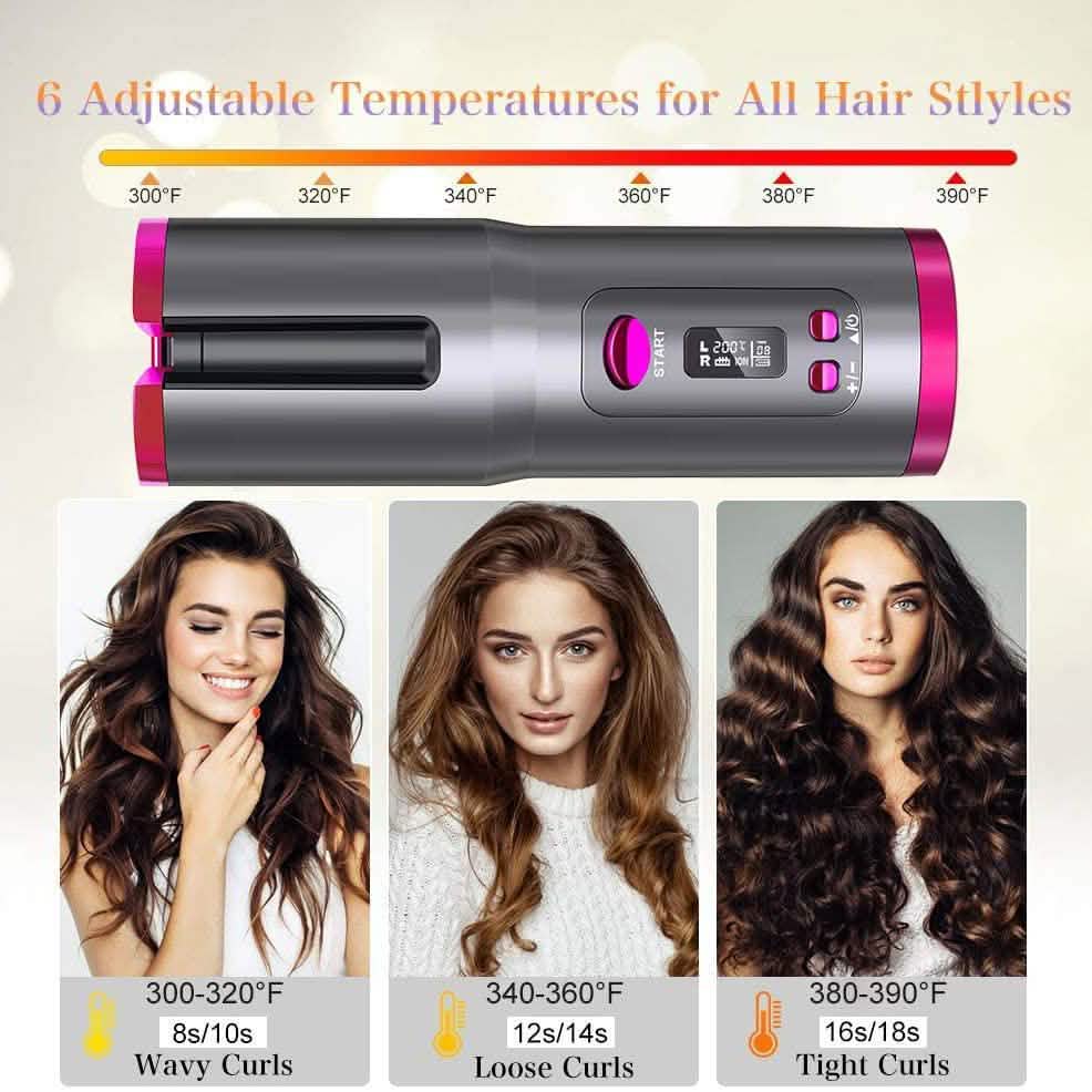 Cordless Automatic Portable Ceramic Barrel Hair Curler-Cordless Automatic Portable Ceramic Barrel Hair Curler