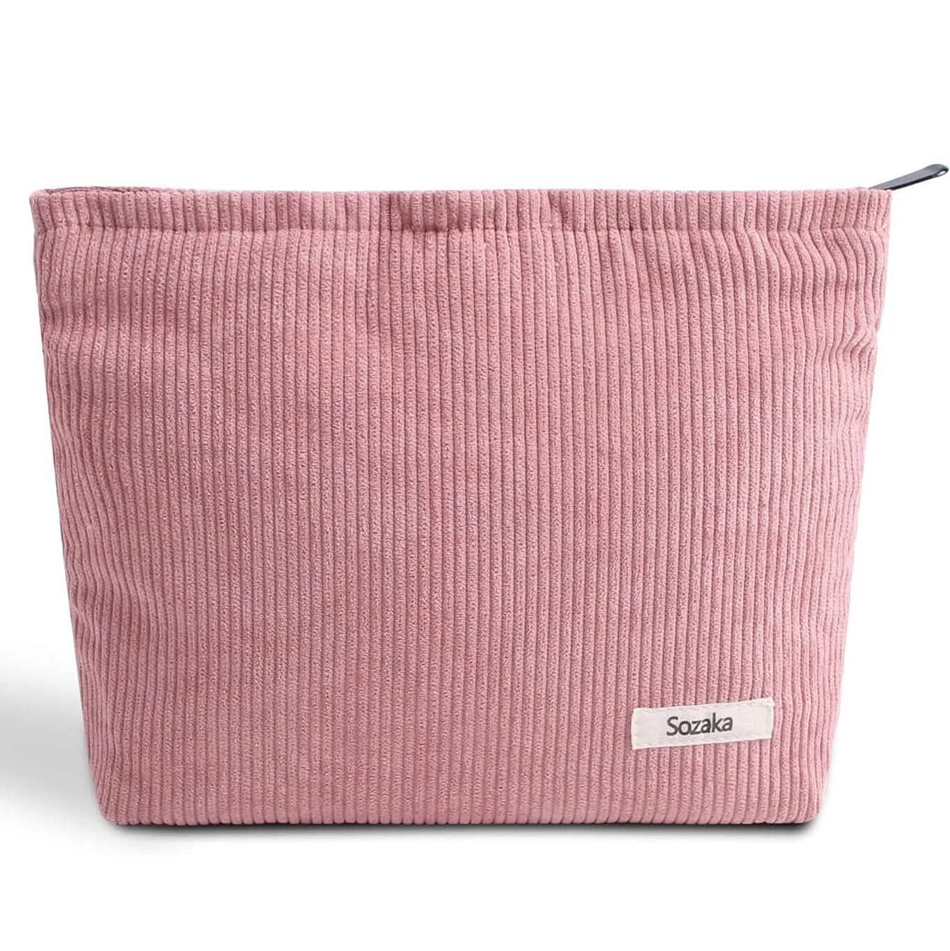 Corduroy Travel Makeup Bag, Large Capacity Travel Wash Bag-Corduroy Travel Makeup Bag, Large Capacity Travel Wash Bag