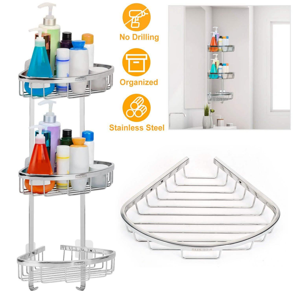 Corner Shower Caddy Shelf-Corner Shower Caddy Shelf