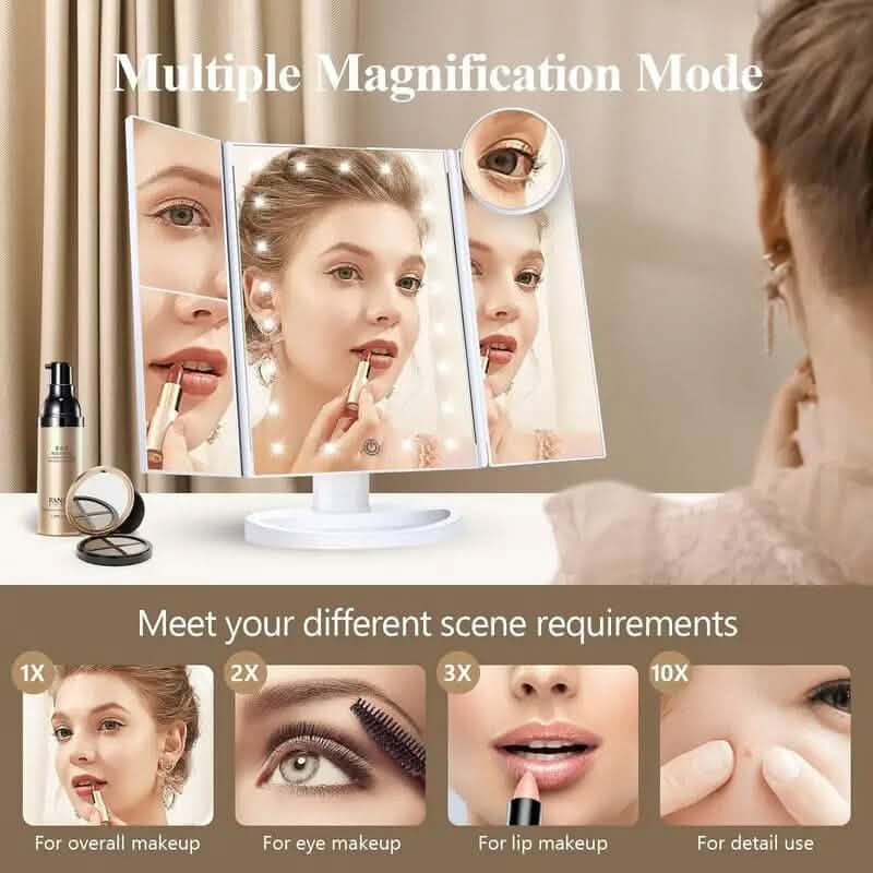 Cosmetic Mirror with Lights and 10X Magnification-Cosmetic Mirror with Lights and 10X Magnification