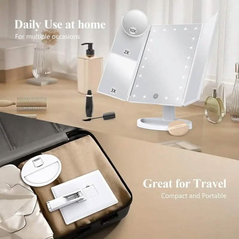 Cosmetic Mirror with Lights and 10X Magnification-Cosmetic Mirror with Lights and 10X Magnification