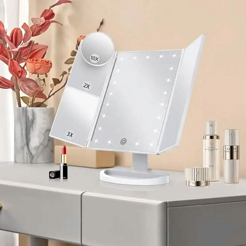 Cosmetic Mirror with Lights and 10X Magnification-Cosmetic Mirror with Lights and 10X Magnification