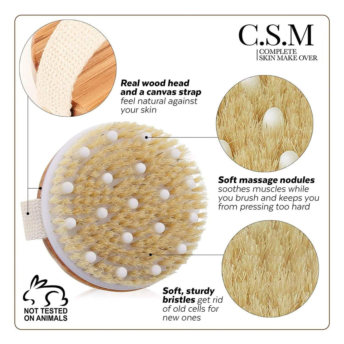 C.S.M. Body Brush for Wet or Dry Brushing-C.S.M. Body Brush for Wet or Dry Brushing