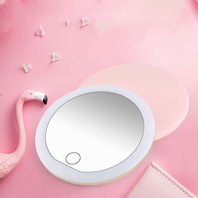 Make-up Mirror With Light To Carry Hand-held Vanity Mirror-6b22452251641911ed04cae39614d828