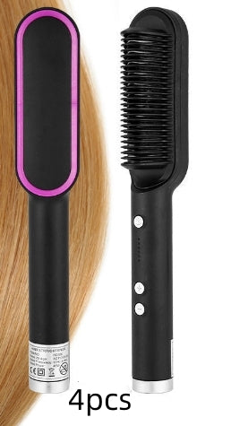 New 2 In 1 Hair Straightener Hot Comb Negative Ion Curling Tong Dual-purpose Electric Hair Brush-316eebfd66858ed6653296e8e4f75d2
