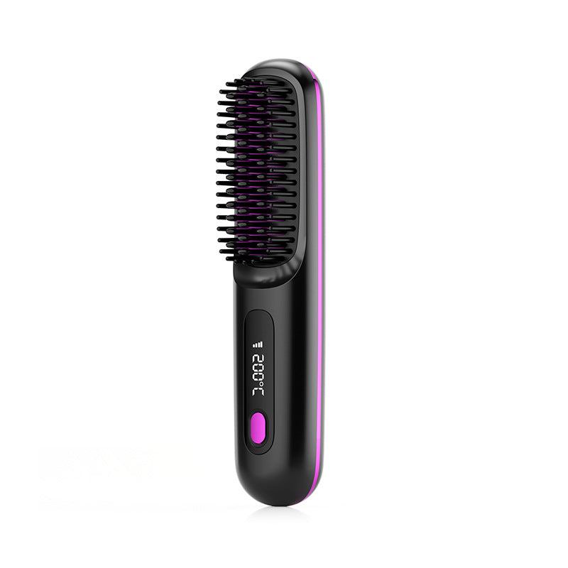 2 In 1 Straight Hair Comb Wireless Hair Straightener Brush Hair Fast Heating Portable Hot Curler USB Charging-4db07d63656ed599f1fc2aeeddb439e7