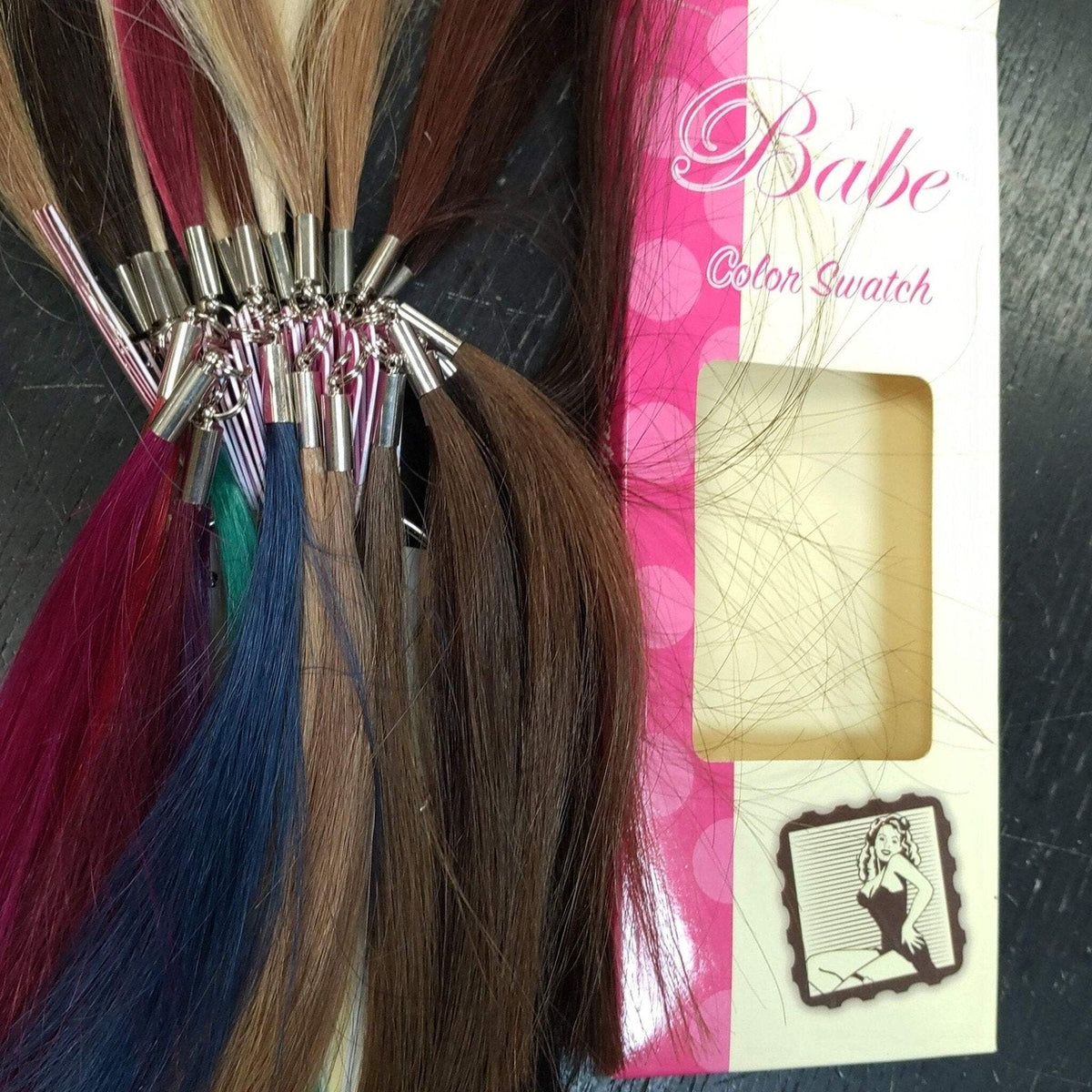 Babe Hair Extension Color Swatch Ring, Real Hair Samples-Babe Hair Extension Color Swatch Ring, Real Hair Samples