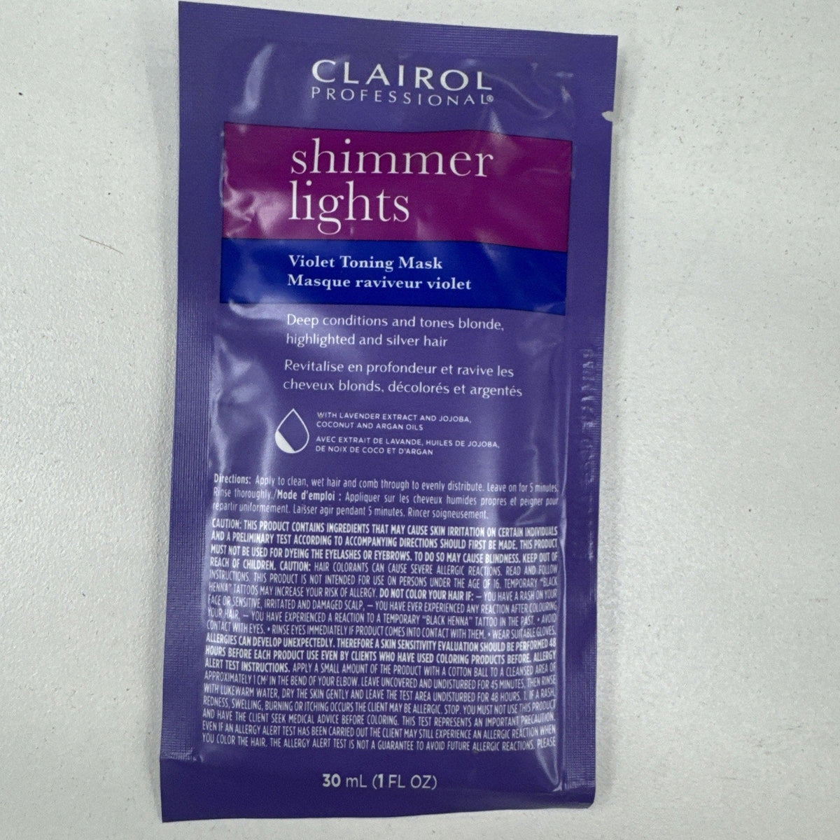 Clairol Shimmer Lights Violet Toning Mask for Blonde Hair, 1 oz-Clairol Shimmer Lights Violet Toning Mask for Blonde Hair, 1 oz