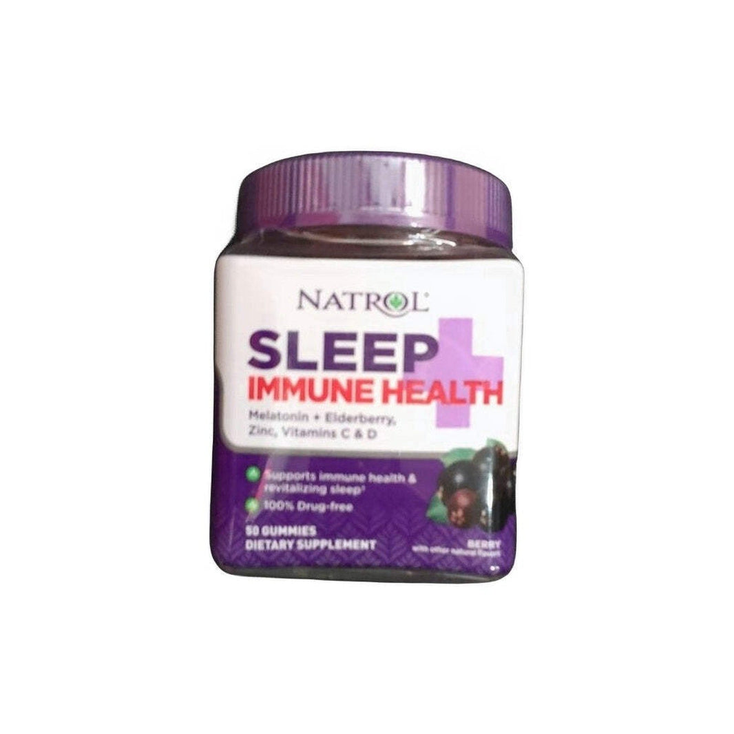 Natrol Sleep+ Immune Health Gummy, Sleep Aid & Immunity Support, 50 Berry Flavored Gummies-Natrol Sleep+ Immune Health Gummy, Sleep Aid & Immunity Support, 50 Berry Flavored Gummies
