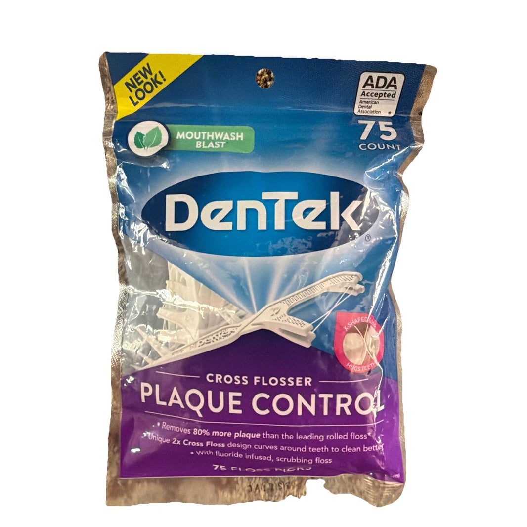 DenTek Plaque Control Cross Flosser Dental Picks, 75 Count (4-Pack)-DenTek Plaque Control Cross Flosser Dental Picks, 75 Count (4-Pack)