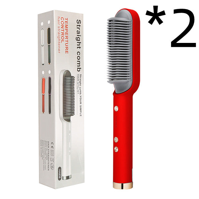 New 2 In 1 Hair Straightener Hot Comb Negative Ion Curling Tong Dual-purpose Electric Hair Brush-465787319a614fc8dcc5df134a76035c