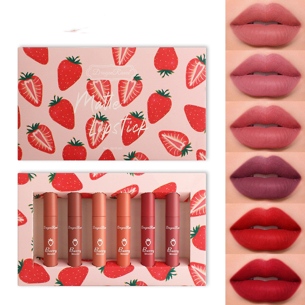 6pcs Box Strawberry Set Lip Gloss Non-stick Cup-866975bccfe56f878a98905ff594ff8e