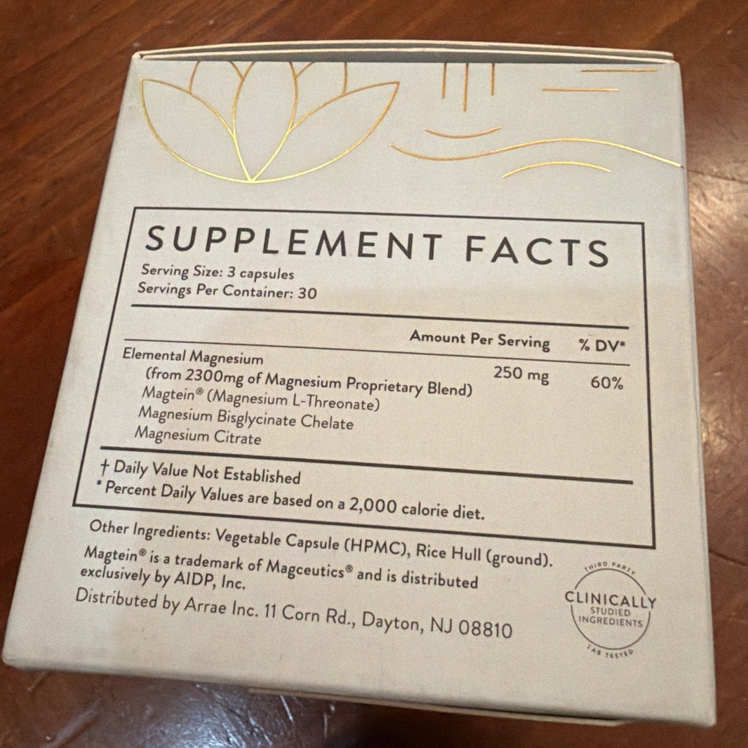 Arrae Magnesium L-Threonate Triple Blend 90 Capsules-Arrae Magnesium L-Threonate Triple Blend 90 Capsules