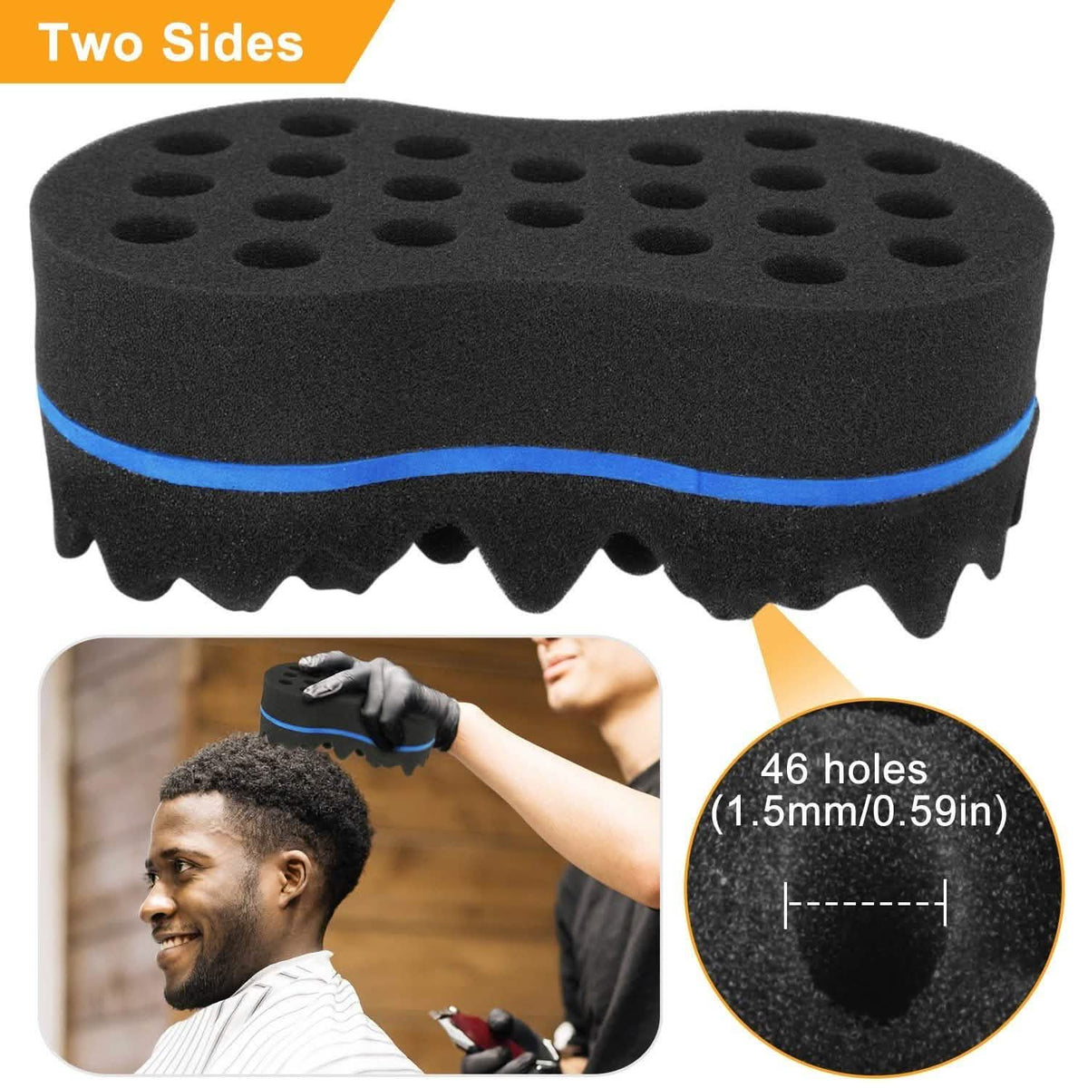 Double Sided Barber Sponge Hair Brush Comb Dreads Locking Twists Coil-Double Sided Barber Sponge Hair Brush Comb Dreads Locking Twists Coil